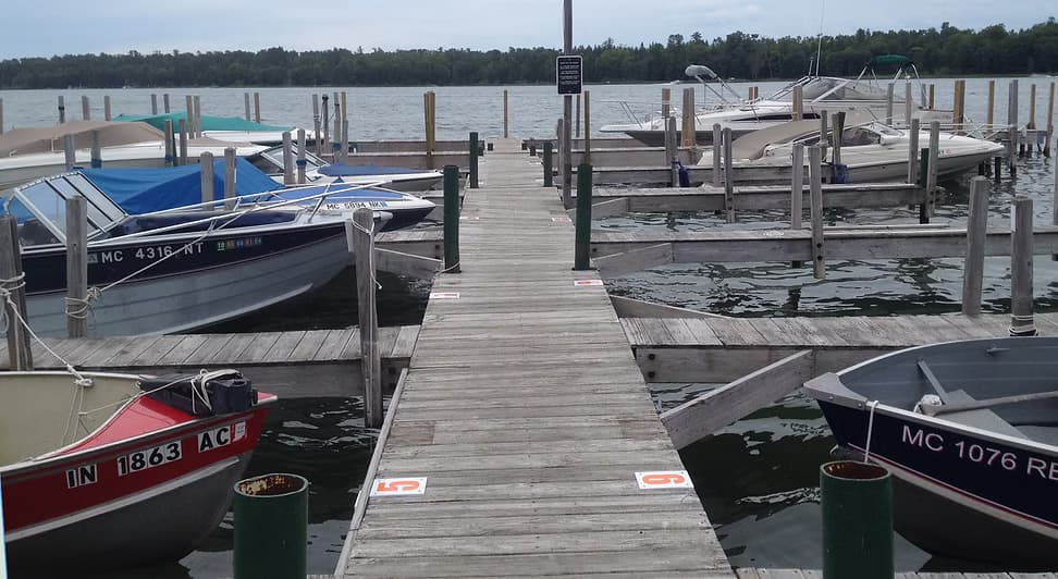 Dock slips at Island View Resort