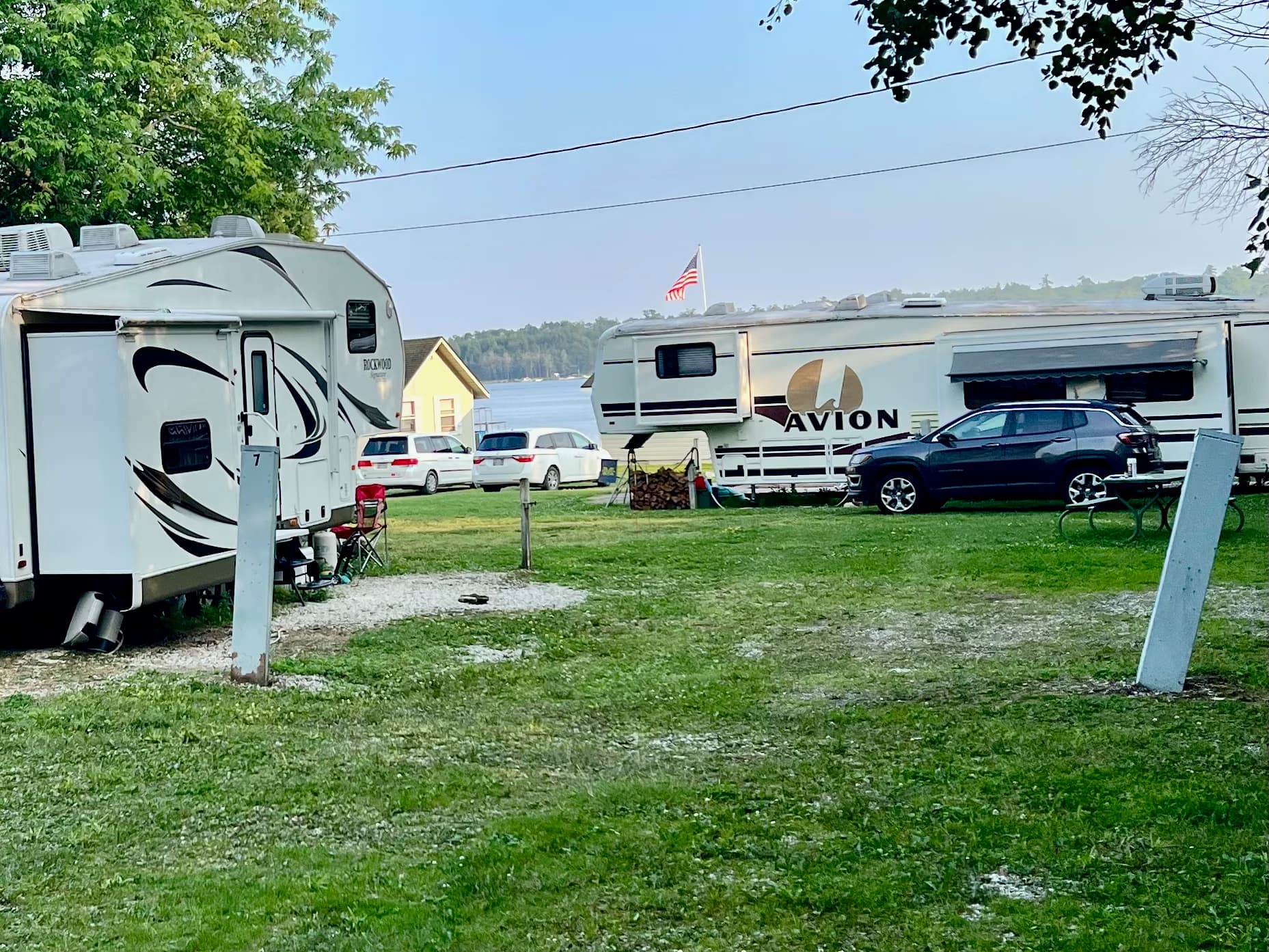 RV Site 7 at Island View Resort on Cedarville Bay